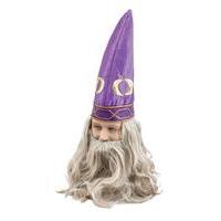 purple wizard hat with beard