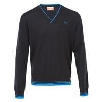 puma v neck golf sweater black