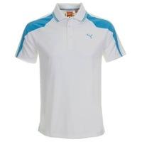 puma golf cb tech polo shirt whiteblue aster