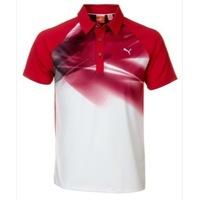 Puma Raglan Graphic Polo Shirt White/Crimson