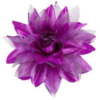 Purple Glitter Flower Hair Clip