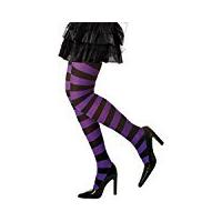 Purple & Black Striped Ladies Pantyhose