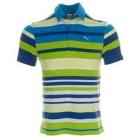 Puma Golf Junior Roadmap Stripe Polo Shirt Blue Aster