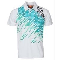 Puma Golf Junior Graphic Polo Shirt White/Scuba Blue