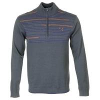 Puma 1/4 Zip Novelty Sweater Turbulence/Navy/Vibrant Orange