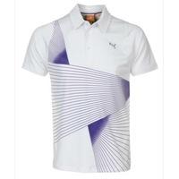 puma duo swing graphic polo shirt whitenavy blue