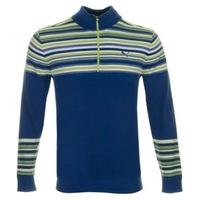 Puma Golf Stripe 1/4 Zip Sweater Monaco Blue