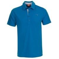 Puma Golf Plaited Solid Polo Shirt Blue Aster