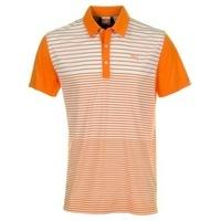 Puma Golf Yarn Dye Stripe Polo Shirt Vibrant Orange