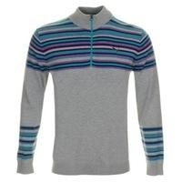 puma golf stripe 14 zip sweater light grey heather