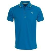 Puma Golf Cat Jacquard Polo Shirt Blue Aster