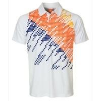 Puma Golf Junior Graphic Polo Shirt White/Navy/Orange