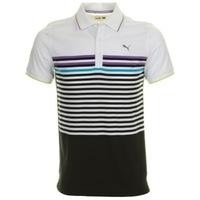 Puma Golf Colour Block Stripe Polo Shirt Black