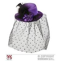 Purple Mini Top S With Rose Tulle Veil Top Hats Caps & Headwear For Fancy Dress