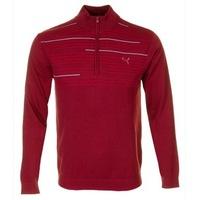 puma 14 zip novelty sweater biking redcrimsonsky blue