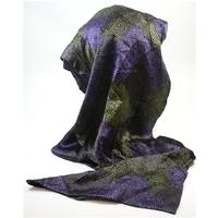 purple and green silky scarf