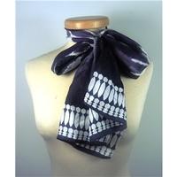 Purple And White Patterned Silk Scarf