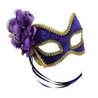 Purple & Gold Eye Mask With Flower