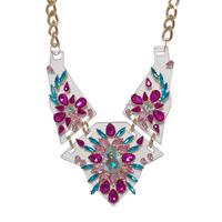 Purple And Blue Perspex Statement Necklace