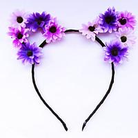 Purple Daisy Cat Ears, Flower Cat Eats, Floral Cat Ears, Ariana Grande, Flower headband, Flower halo, Flower crown