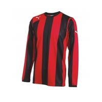 puma hooped ls striped shirt red black