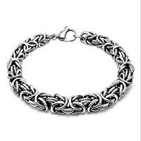 Punk Style Men\'s 316 Titanium Steel Silver Cross Fine Jewelry Chain Bracelet