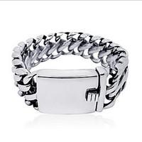 punk style mens 316 titanium steel silver fine jewelry chain bracelet  ...