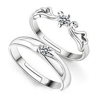 pure womens 925 silver plated high quality handwork elegant ring 2pcs  ...