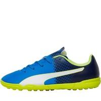 puma junior evospeed 55 tt astro football boots electric blue lemonade ...