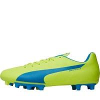 Puma Mens evoSPEED 5.4 FG Football Boots Safety Yellow/Atomic Blue/White