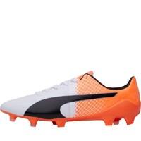 Puma Mens EvoSPEED 1.5 FG Football Boots White/Black/Orange