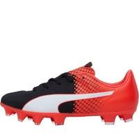 Puma Junior EvoSPEED 4.5 FG Football Boots Black/White/Red