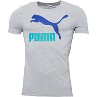 Puma Mens No 1 Logo T-Shirt Light Grey Heather