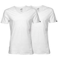 puma two pack v neck t shirt white