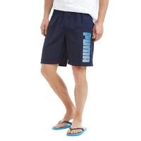 puma mens graphic woven shorts peacoat