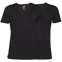 Puma Two Pack V-Neck T-Shirt Black