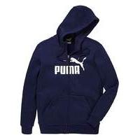 puma essential full zip logo hoody