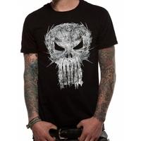 Punisher - Shatter Skull Unisex Small T-Shirt - Black