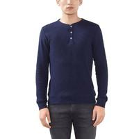 pure cotton jumper with grandad collar