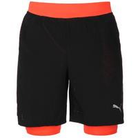 puma 2 in 1 running shorts mens