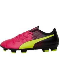 Puma Junior evoPOWER 4.3 FG Tricks Football Boots Glow/Safety Yellow