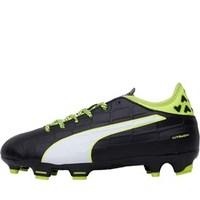 Puma Junior EvoTOUCH 3 FG Football Boots Black/White/Safety Yellow