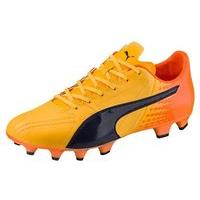 Puma Evospeed 17.5 FG Football Boots - Youth - Yellow/Peacoat/Orange