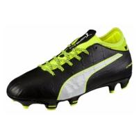 Puma EvoTouch 3 Jr FG Boots - Youth - Black/White/Safety Yellow