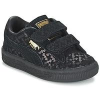 Puma SUEDE BATMAN FM PS boys\'s Children\'s Shoes (Trainers) in black