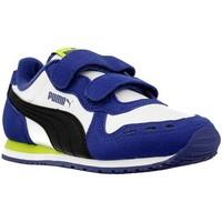 puma cabana racer girlss childrens shoes trainers in blue