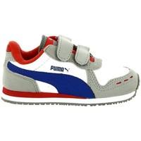 puma cabana racer boyss childrens shoes trainers in white