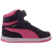 puma liza mid fur v kids girlss childrens shoes high top trainers in b ...