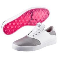 Puma Tustin Saddle Ladies Golf Shoes - White / Silver / Pink UK 4