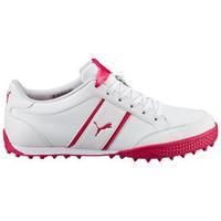Puma Ladies Monolite Cat Golf Shoes - White / Rose UK 6 Standard